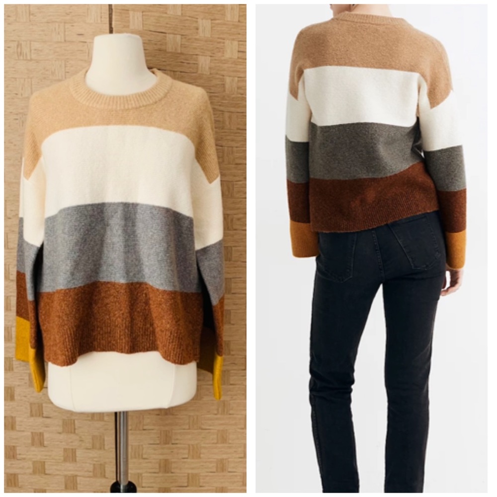 Madewell Color Block Stripe Sweater Size Medium - image 1